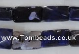 CAG4881 15 inches 13*18mm faceted rectangle fire crackle agate beads