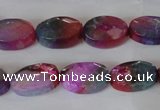 CAG4894 15 inches 10*14mm faceted oval fire crackle agate beads