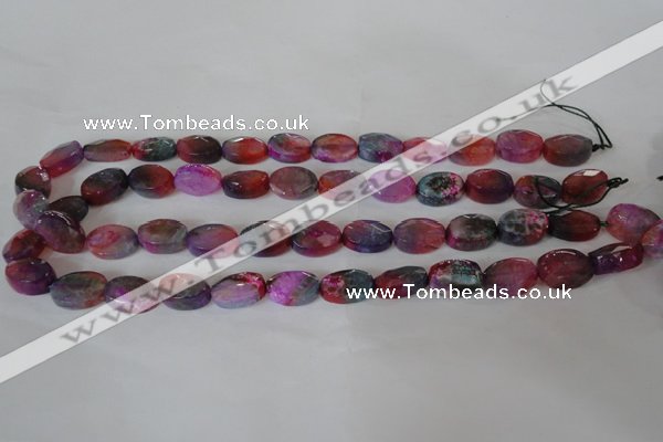 CAG4894 15 inches 10*14mm faceted oval fire crackle agate beads