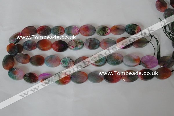 CAG4897 15 inches 13*18mm faceted oval fire crackle agate beads