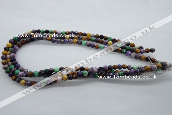 CAG4900 15.5 inches 6mm faceted round dyed white agate beads