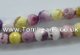 CAG4901 15.5 inches 8mm faceted round dyed white agate beads