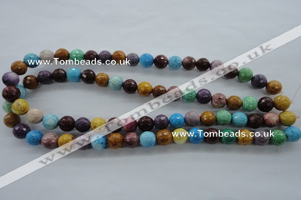CAG4902 15.5 inches 10mm faceted round dyed white agate beads