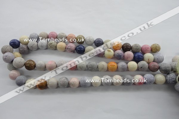 CAG4925 15.5 inches 12mm round dyed white agate beads