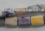 CAG4927 15.5 inches 10*14mm rectangle dyed white agate beads