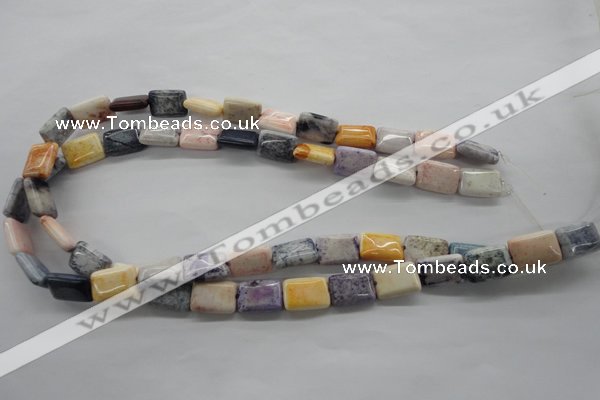 CAG4927 15.5 inches 10*14mm rectangle dyed white agate beads