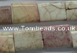 CAG4928 15.5 inches 16*20mm rectangle dyed white agate beads