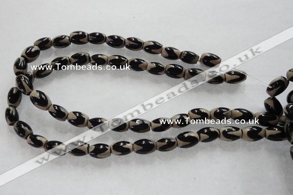 CAG5084 15.5 inches 8*12mm drum tibetan agate beads wholesale