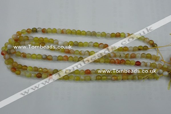 CAG5101 15.5 inches 6mm faceted round line agate beads wholesale