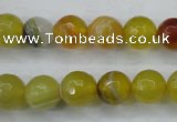 CAG5103 15.5 inches 10mm faceted round line agate beads wholesale