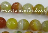 CAG5104 15.5 inches 12mm faceted round line agate beads wholesale