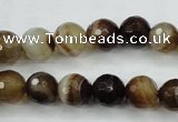 CAG5107 15.5 inches 8mm faceted round line agate beads wholesale