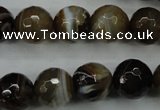 CAG5110 15.5 inches 14mm faceted round line agate beads wholesale