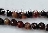 CAG5111 15.5 inches 6mm faceted round line agate beads wholesale