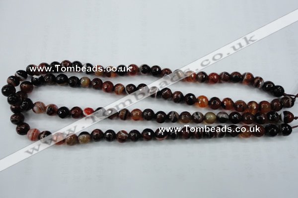 CAG5111 15.5 inches 6mm faceted round line agate beads wholesale