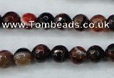 CAG5112 15.5 inches 8mm faceted round line agate beads wholesale