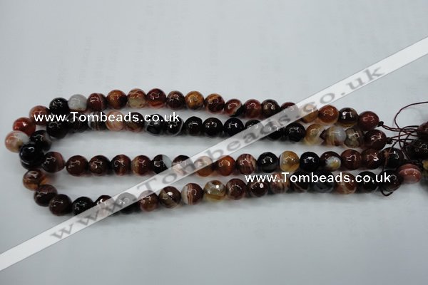 CAG5113 15.5 inches 10mm faceted round line agate beads wholesale