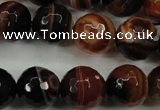 CAG5115 15.5 inches 14mm faceted round line agate beads wholesale