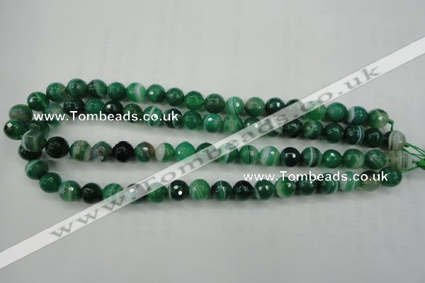 CAG5122 15.5 inches 8mm faceted round line agate beads wholesale