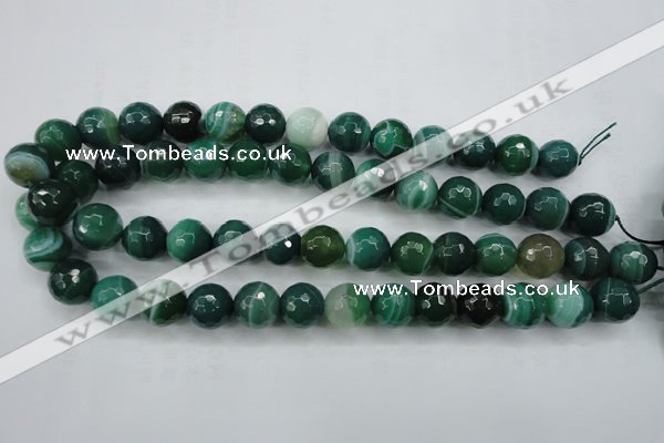 CAG5124 15.5 inches 12mm faceted round line agate beads wholesale