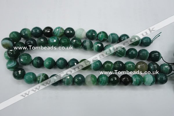 CAG5125 15.5 inches 14mm faceted round line agate beads wholesale