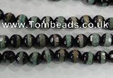 CAG5135 15 inches 6mm faceted round tibetan agate beads wholesale