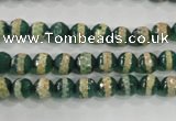 CAG5136 15 inches 6mm faceted round tibetan agate beads wholesale