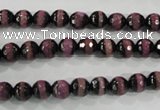 CAG5138 15 inches 6mm faceted round tibetan agate beads wholesale