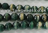 CAG5141 15 inches 8mm faceted round tibetan agate beads wholesale