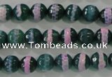 CAG5142 15 inches 8mm faceted round tibetan agate beads wholesale