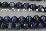 CAG5143 15 inches 8mm faceted round tibetan agate beads wholesale