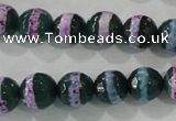 CAG5146 15 inches 10mm faceted round tibetan agate beads wholesale