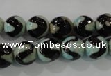 CAG5161 15 inches 10mm faceted round tibetan agate beads wholesale