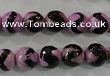 CAG5162 15 inches 10mm faceted round tibetan agate beads wholesale