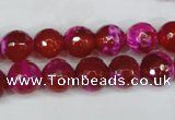 CAG5183 15 inches 10mm faceted round fire crackle agate beads