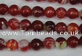 CAG5187 15 inches 8mm faceted round fire crackle agate beads