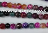 CAG5191 15 inches 6mm faceted round fire crackle agate beads