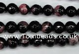 CAG5198 15 inches 8mm faceted round fire crackle agate beads