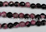 CAG5203 15 inches 6mm faceted round fire crackle agate beads