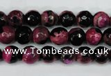 CAG5204 15 inches 8mm faceted round fire crackle agate beads