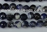 CAG5222 15 inches 8mm faceted round fire crackle agate beads