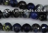 CAG5223 15 inches 10mm faceted round fire crackle agate beads