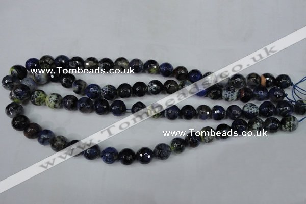 CAG5223 15 inches 10mm faceted round fire crackle agate beads