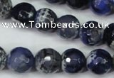 CAG5224 15 inches 12mm faceted round fire crackle agate beads