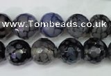 CAG5229 15 inches 12mm faceted round fire crackle agate beads