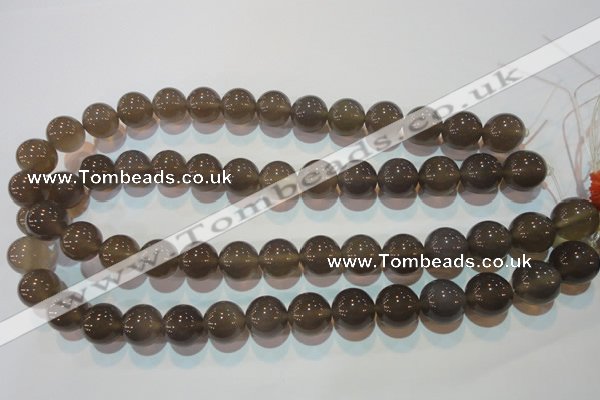 CAG5244 15.5 inches 14mm round Brazilian grey agate beads wholesale