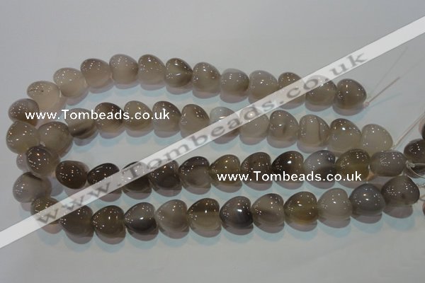 CAG5263 15.5 inches 16*16mm heart Brazilian grey agate beads