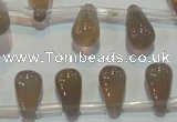 CAG5270 Top-drilled 6*11mm teardrop Brazilian grey agate beads