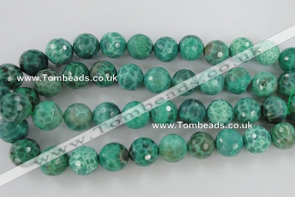 CAG5314 15.5 inches 14mm faceted round peafowl agate gemstone beads