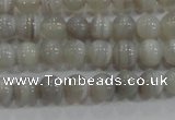 CAG5320 15.5 inches 4mm round grey line agate beads wholesale